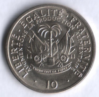 Монета 10 сантимов. 1975 год, Гаити. FAO.