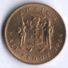 Монета 1/2 пенни. 1964 год, Ямайка.