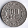 Монета 100 рейсов. 1929 год, Бразилия.