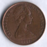 Монета 2 цента. 1967 год, Новая Зеландия.