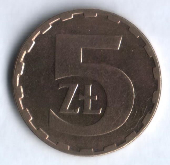 Монета 5 злотых. 1984 год, Польша.