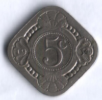Монета 5 центов. 1934 год, Нидерланды.