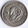 Монета 1 шиллинг. 1957(m) год, Австралия.