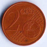 Монета 2 цента. 1999 год, Франция.