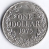 Монета 1 доллар. 1975 год, Либерия.