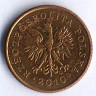 Монета 1 грош. 2010 год, Польша.