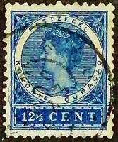 Почтовая марка (12⅟₂ c.). "Королева Вильгельмина". 1903 год, Кюрасао.