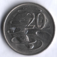 Монета 20 центов. 1980 год, Австралия.