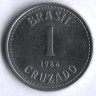 Монета 1 крузадо. 1986 год, Бразилия.