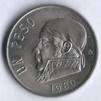 Монета 1 песо. 1980 год, Мексика. Хосе Мария Морелос.