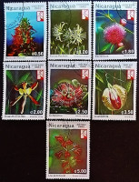 Набор почтовых марок (7 шт.). "Цветы". 1982 год, Никарагуа.