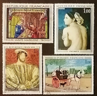 Набор почтовых марок  (4 шт.) . "Картины 1967 года". 1967 год, Франция.