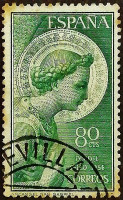 Почтовая марка. "День почтовой марки". 1956 год, Испания.