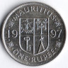 Монета 1 рупия. 1997 год, Маврикий.