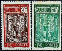 Набор марок (2 шт.). "Деревенские мотивы". 1927 год, Камерун.