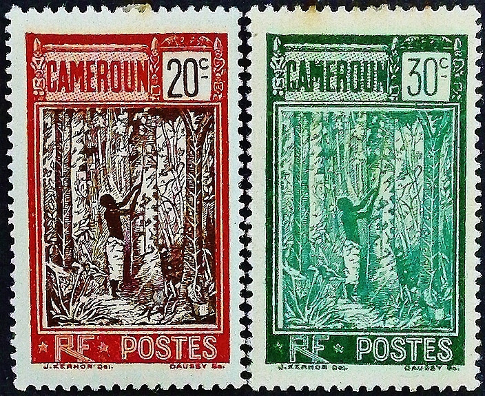 Набор марок (2 шт.). "Деревенские мотивы". 1927 год, Камерун.
