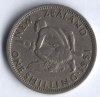 Монета 1 шиллинг. 1951 год, Новая Зеландия.