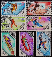 Набор почтовых марок (7 шт.). "Зимние Олимпийские игры, Сараево`1984 (Медали)". 1984 год, Монголия.