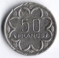 Монета 50 франков. 1986(Е) год, Центрально-Африканские Штаты.