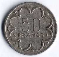 Монета 50 франков. 1986(Е) год, Центрально-Африканские Штаты (Камерун).