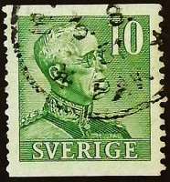 Почтовая марка. "Король Густав V". 1948 год, Швеция.