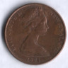 Монета 2 цента. 1971 год, Новая Зеландия.