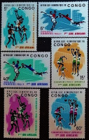 Набор марок (6 шт.). "Первые Африканские игры". 1965 год, Конго, ДР (Киншаса).