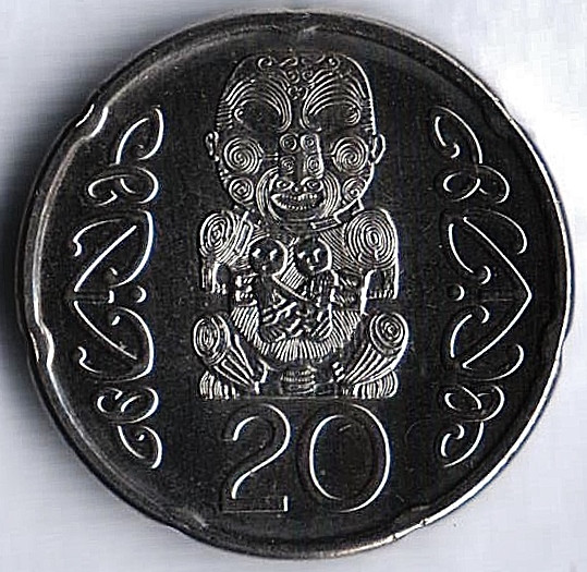 Монета 20 центов. 2020 год, Новая Зеландия.