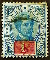Почтовая марка. "Раджа Чарльз Энтони Брук". 1901 год, Саравак.