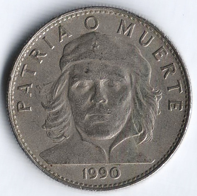 Монета 3 песо. 1990 год, Куба.