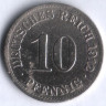 Монета 10 пфеннигов. 1912 год (A), Германская империя.