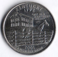 25 центов. 2001(D) год, США. Кентуки.
