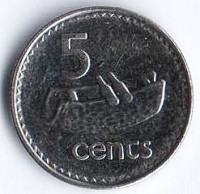 Монета 5 центов. 2006 год, Фиджи.