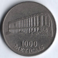 Монета 1000 метикалов. 1994 год, Мозамбик.