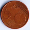 Монета 5 центов. 2006 год, Франция.