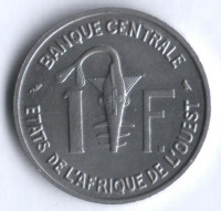Монета 1 франк. 1962 год, Западно-Африканские Штаты.