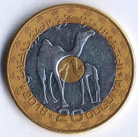 Монета 20 угий. 2018 год, Мавритания.
