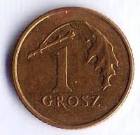 Монета 1 грош. 2012 год, Польша.