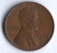 1 цент. 1938 год, США.