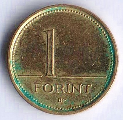 Монета 1 форинт. 2006 год, Венгрия.