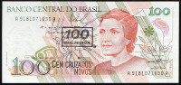 Банкнота 100 крузейро. 1990 год, Бразилия. Серия "AA".