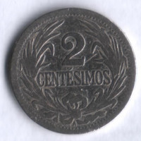 2 сентесимо. 1909 год, Уругвай.