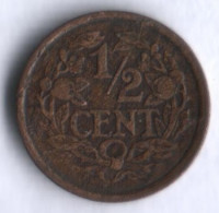Монета 1/2 цента. 1917 год, Нидерланды.