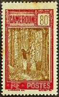 Марка почтовая (80 c.). "Деревенские мотивы". 1938 год, Камерун.