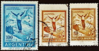 Набор марок (3 шт.). "Барилоче - Прыгун с трамплина". 1969-1972 годы, Аргентина.