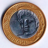 Монета 1 реал. 2005 год, Бразилия.