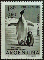 Марка почтовая. "Императорский пингвин". 1961 год, Аргентина. Марка почтовая. "Императорский пингвин". 1961 год, Аргентина.