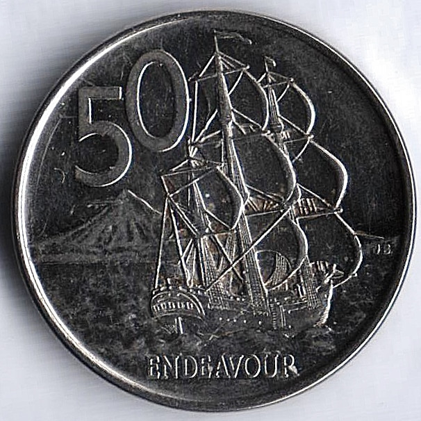 Монета 50 центов. 2015 год, Новая Зеландия.