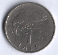 Монета 1 лат. 1992 год, Латвия.