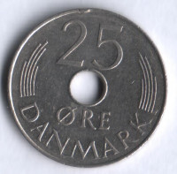 Монета 25 эре. 1976 год, Дания. S;B.